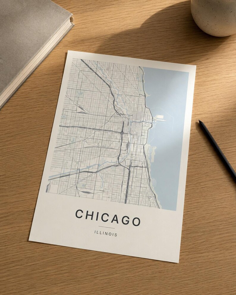 Chicago map wall art — Listing image 04 — detail