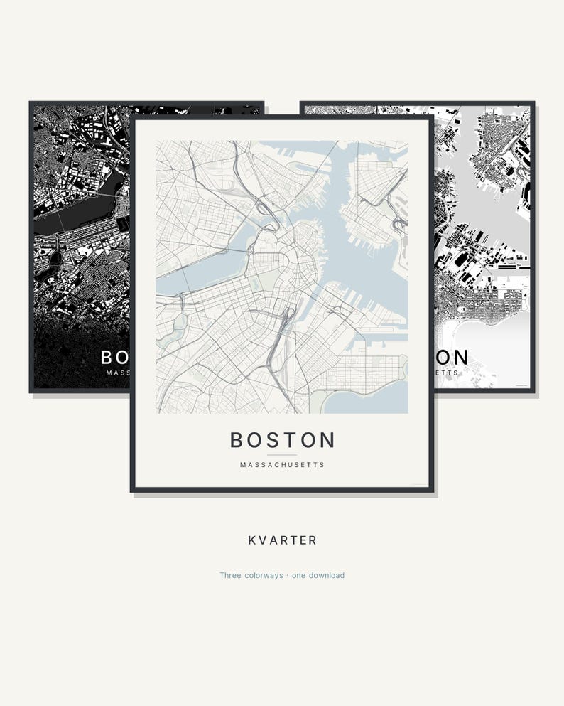 Boston map wall art — Listing image 01 — hero