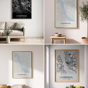 Liverpool map wall art — Listing image 02 — colorways