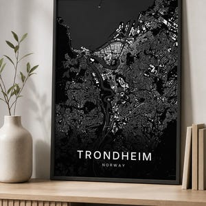 Trondheim map wall art — Photo of the poster in an interior