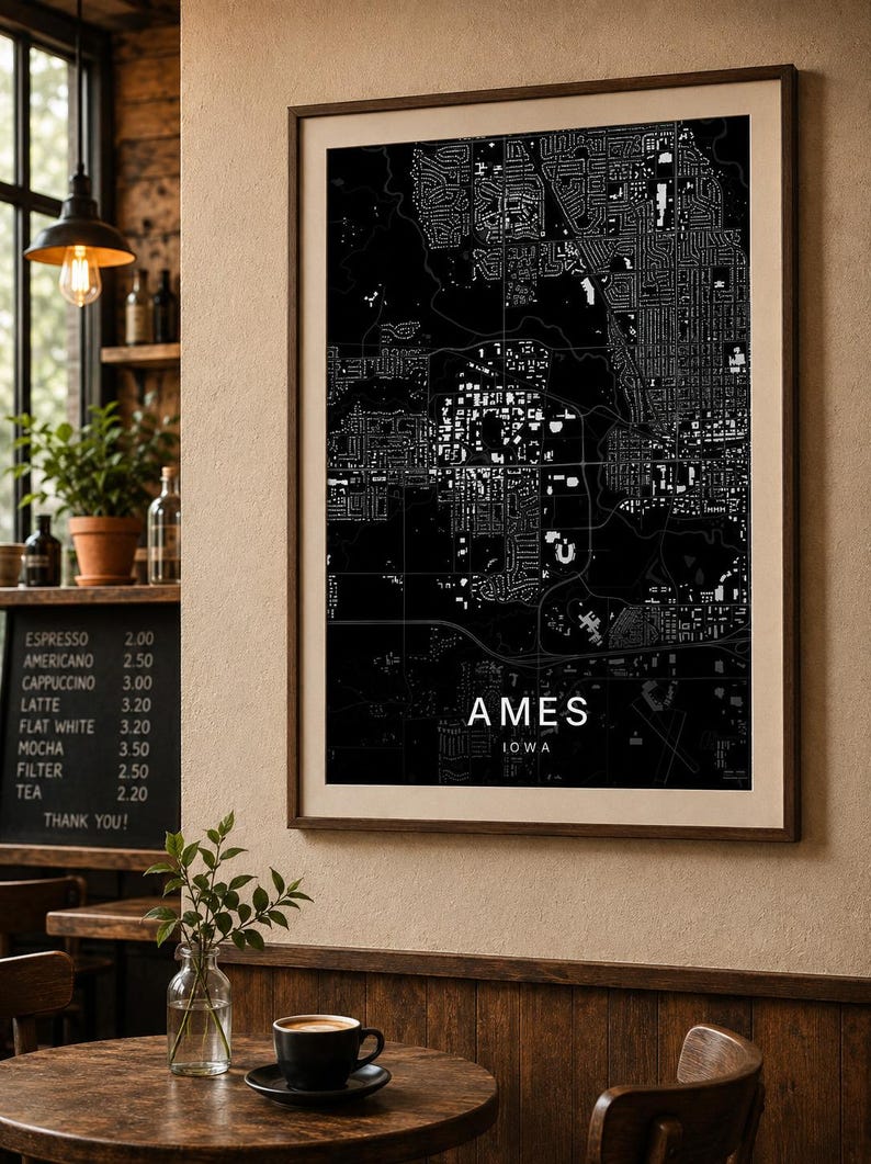 Ames map wall art — Listing image 04 — detail