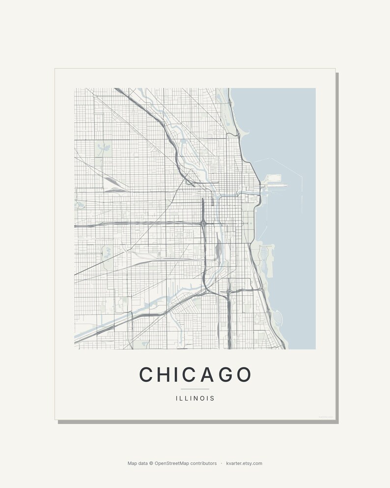 Chicago map wall art — Listing image 05 — whatyouget