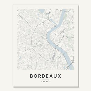 Bordeaux map wall art — Listing image 03 — flat