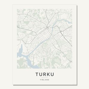 Turku Map Print, Wall Art, Printable, Digital Download, Minimalist City Map Poster, Scandi, Housewarming Gift image 9