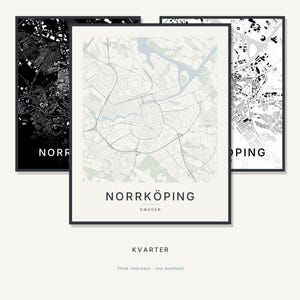 Norrköping map wall art — Listing image 01 — hero