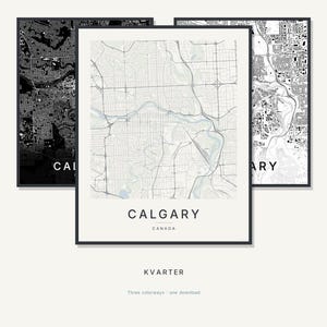 Calgary Map Print, Calgary Poster, Modern Wall Art, Minimalist City Map, Canada Printable, Digital Download, Housewarming Gift