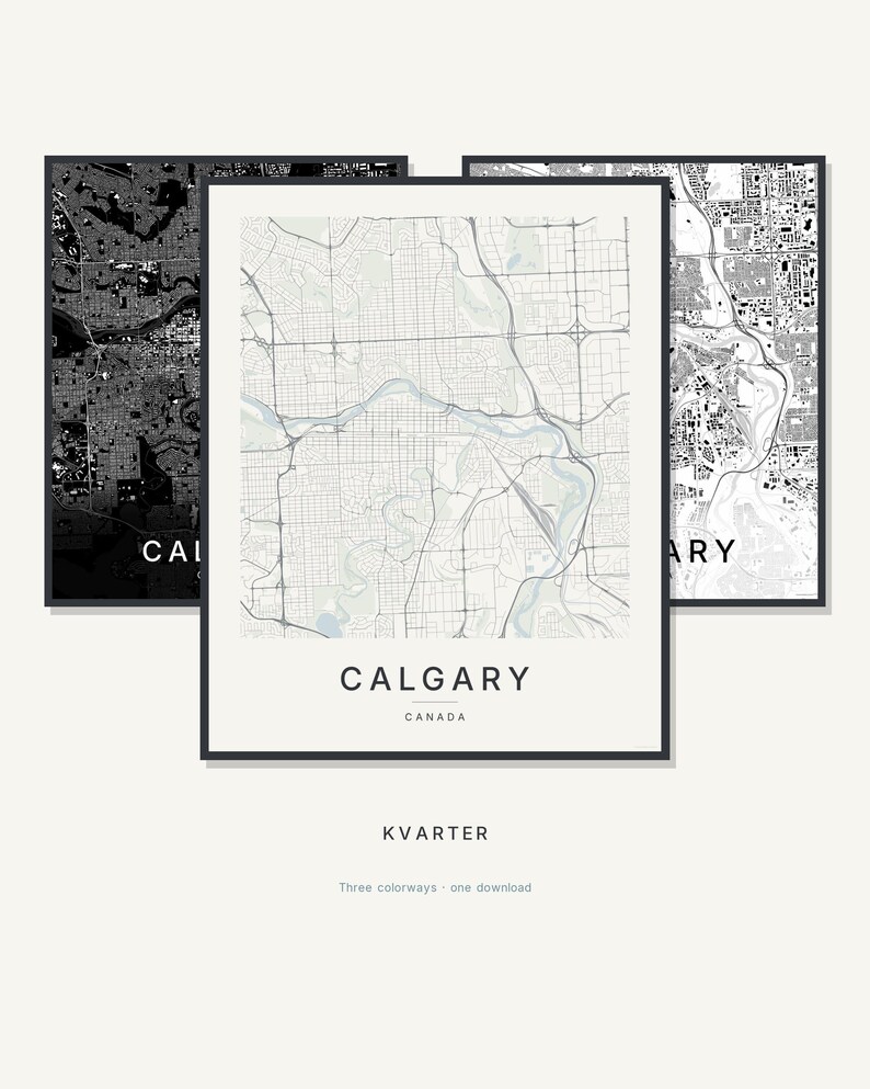 Calgary map wall art — Listing image 01 — hero