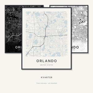 Orlando Map Print, Orlando Poster, Modern Wall Art, Minimalist City Map, United States Printable, Digital Download, Housewarming Gift