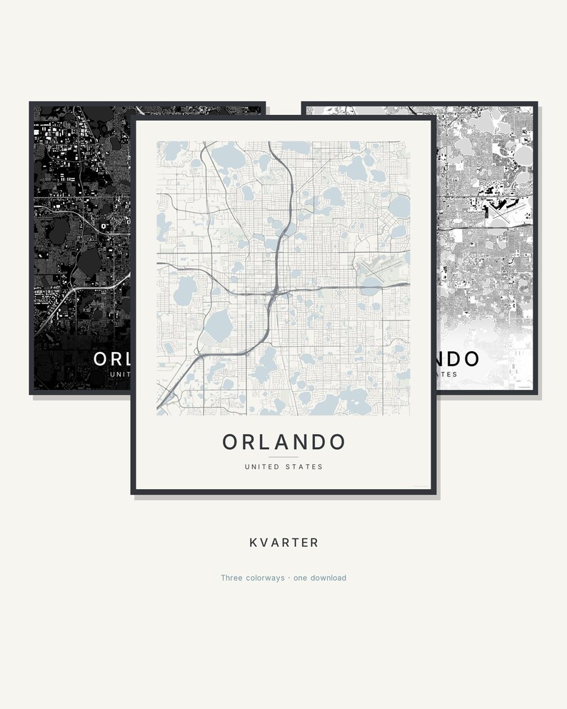 Orlando map wall art — Listing image 01 — hero