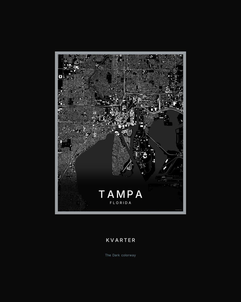 Tampa map wall art — Listing image 08 — hero dark