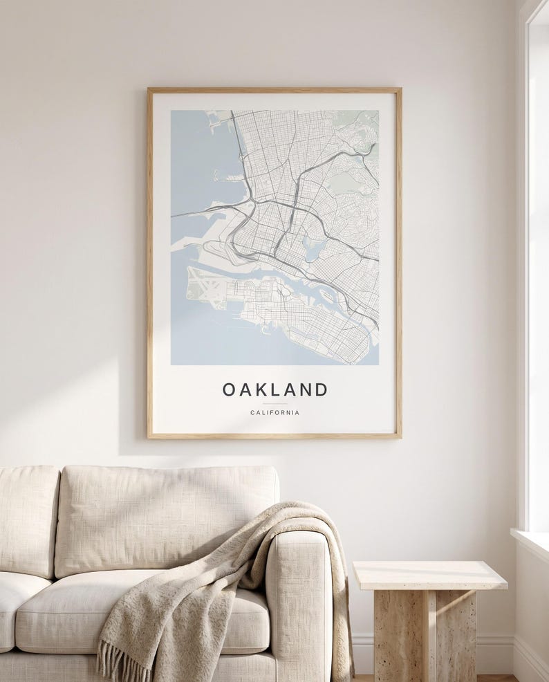 Oakland map wall art — The poster in a room (AI-generated)