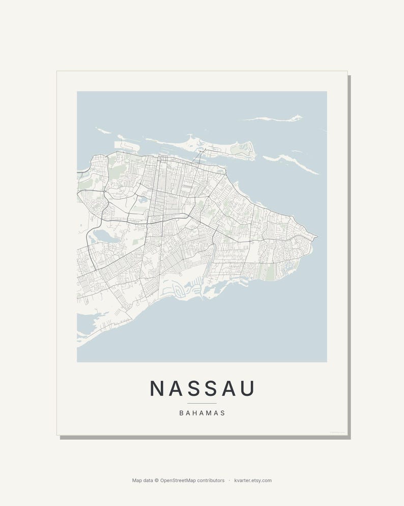 Nassau map wall art — Listing image 03 — flat