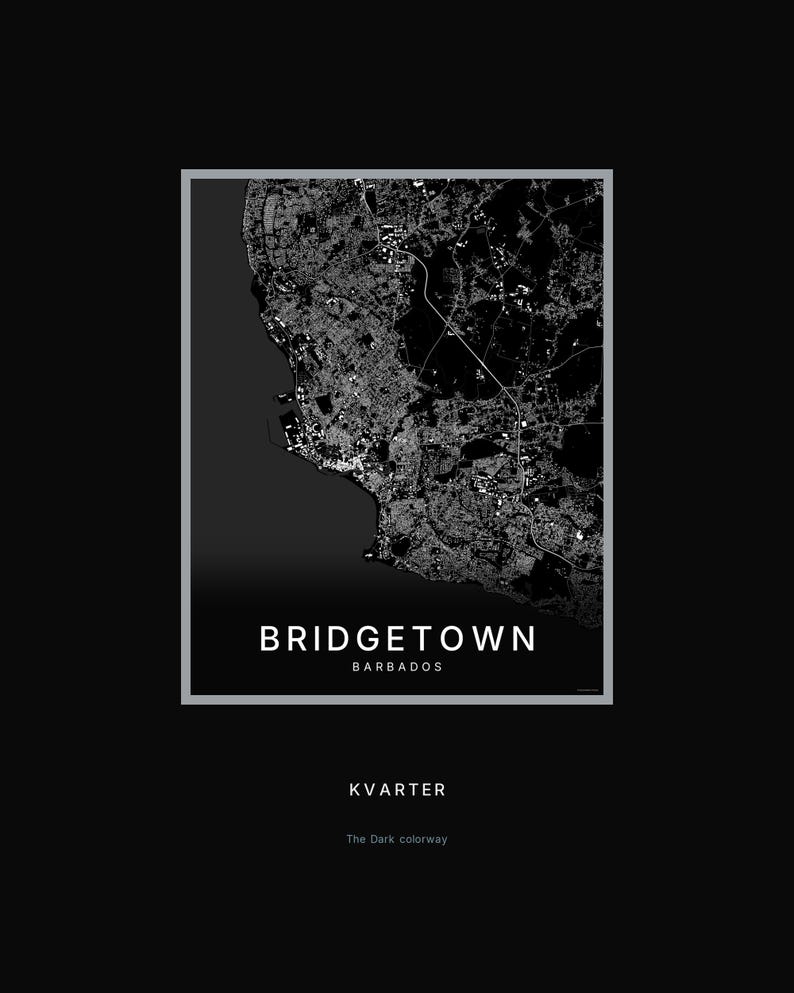 Bridgetown map wall art — Listing image 08 — hero dark