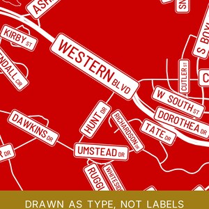 Raleigh map wall art — Listing image 06 — platecraft