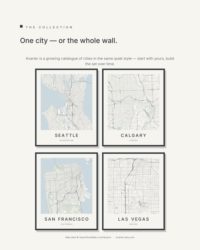 Seattle map wall art — Listing image 07 — gallerywall
