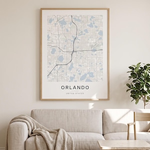 Orlando map wall art — The poster in a room (AI-generated)