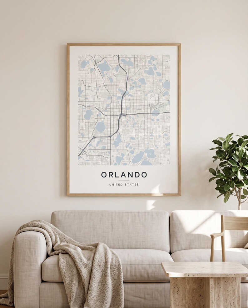 Orlando map wall art — The poster in a room (AI-generated)