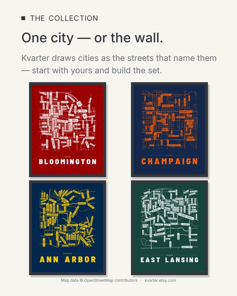 Bloomington map wall art — Listing image 09 — theline