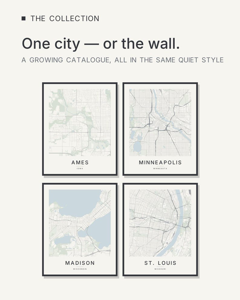 Ames map wall art — Listing image 03 — flat