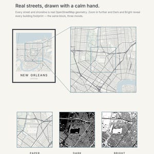 New Orleans map wall art — Listing image 04 — detail