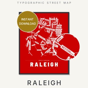 Raleigh map wall art — Listing image 01 — hero