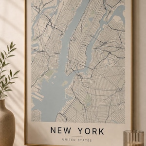 New York map wall art — Photo of the poster in an interior
