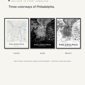 Philadelphia map wall art — Listing image 02 — colorways
