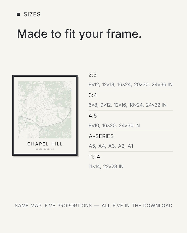 Chapel Hill map wall art — Listing image 07 — gallerywall
