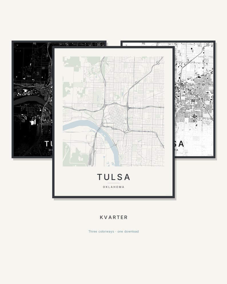 Tulsa map wall art — Listing image 01 — hero