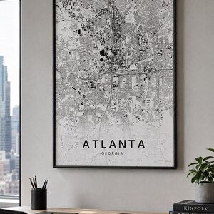 Atlanta map wall art — Listing image 06 — sizes