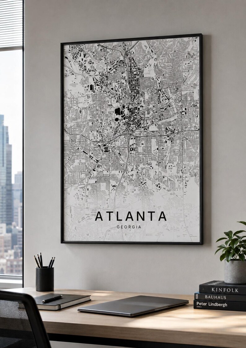 Atlanta map wall art — Listing image 06 — sizes
