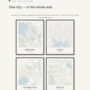 Bergen-Stadtplan als Kunstdruck, Wandbild zum Ausdrucken, Digitaler Download, Minimalistisches Stadtplan-Poster, Skandinavische Deko, Einzugsgeschenk Bild 7