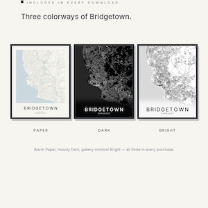 Bridgetown map wall art — Listing image 02 — colorways