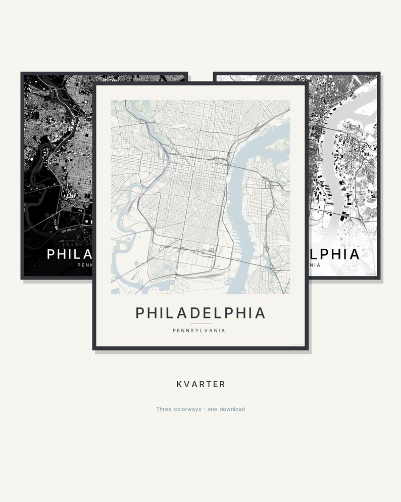 Philadelphia map wall art — Listing image 01 — hero