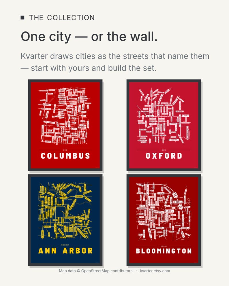 Columbus map wall art — Listing image 09 — theline