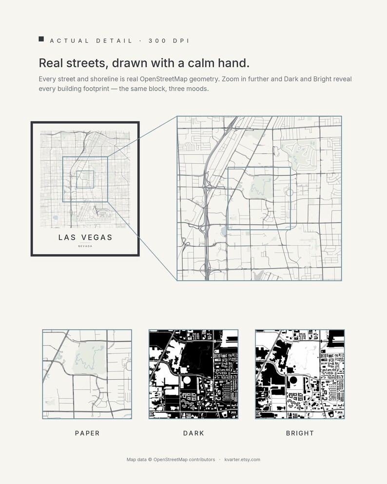 Las Vegas map wall art — Listing image 04 — detail