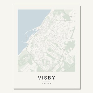Visby Map Print, Wall Art, Printable, Digital Download, Minimalist City Map, Scandi Poster, Housewarming Gift image 3