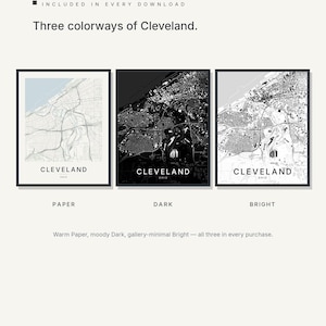 Cleveland map wall art — Listing image 02 — colorways