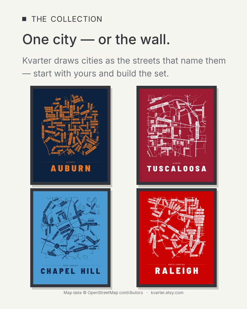 Auburn map wall art — Listing image 09 — theline