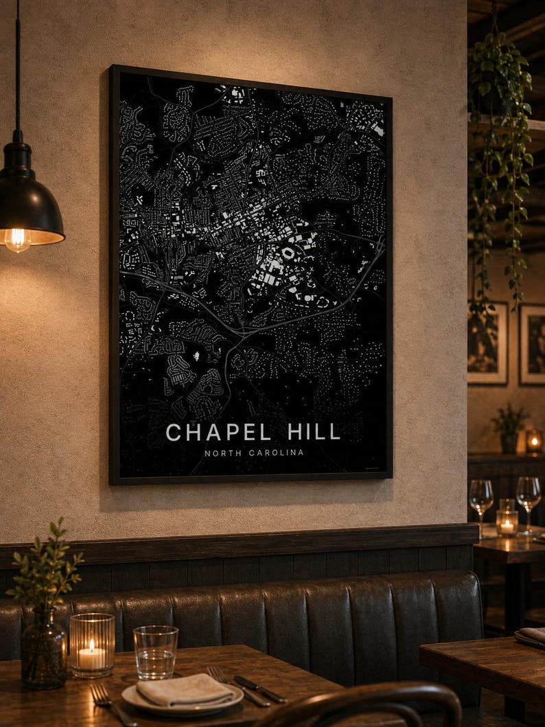 Chapel Hill map wall art — Listing image 05 — whatyouget