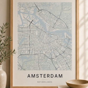 Amsterdam map wall art — Photo of the poster in an interior