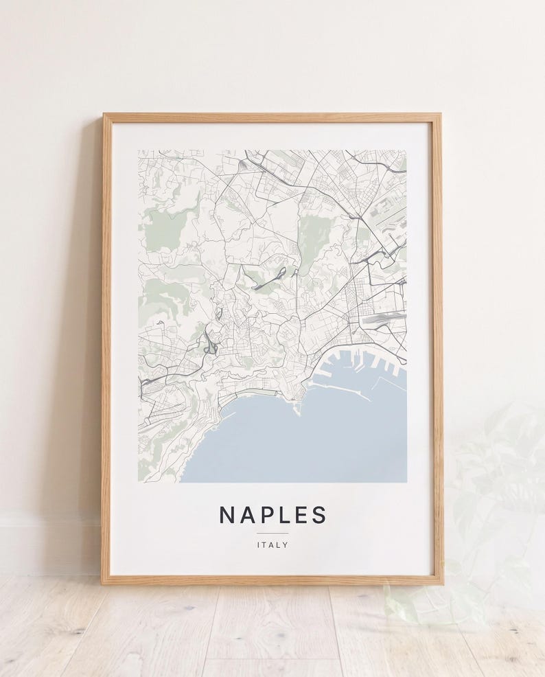 Naples map wall art — The poster in a room (AI-generated)