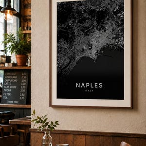 Naples map wall art — Photo of the poster in an interior