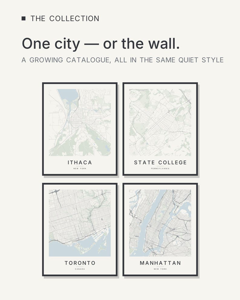 Ithaca map wall art — Listing image 07 — gallerywall