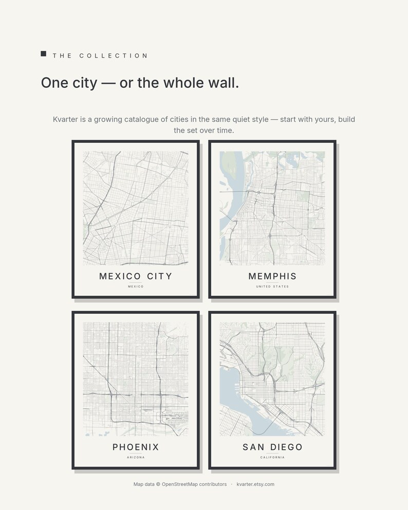 Mexico City map wall art — Listing image 08 — hero dark