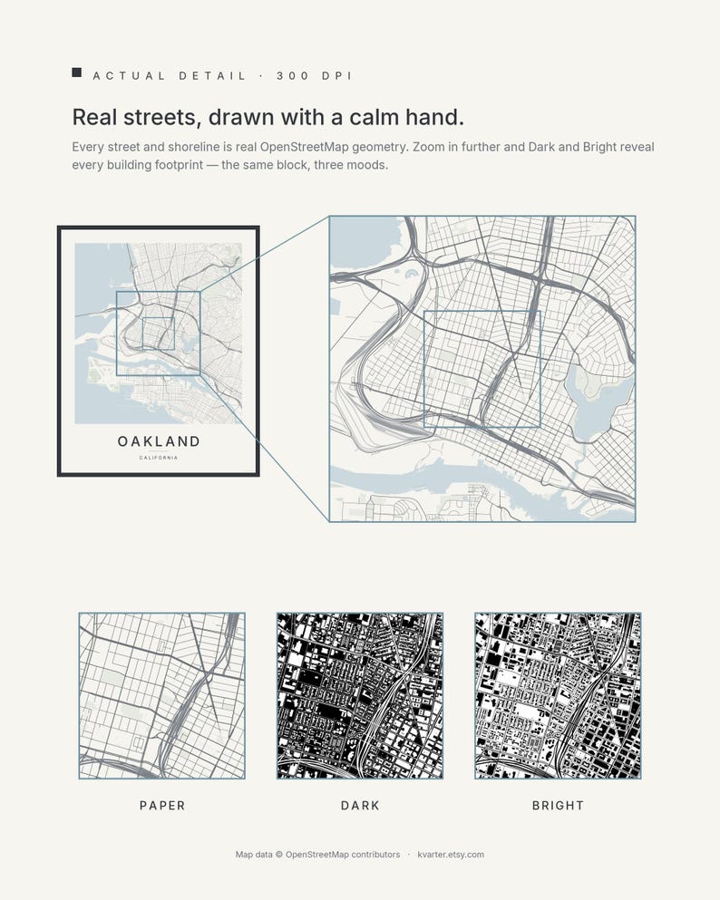 Oakland map wall art — Listing image 07 — gallerywall