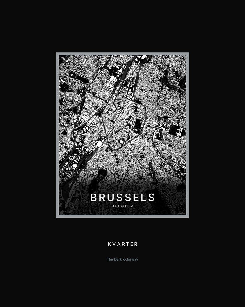 Brussels map wall art — Listing image 08 — hero dark