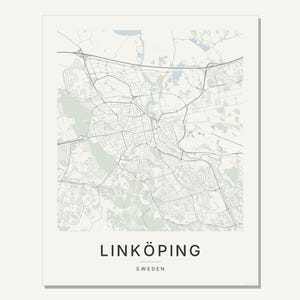 Carte de Linköping à imprimer, affiche de la ville, décoration murale à imprimer, carte minimaliste de la ville, téléchargement numérique, décoration scandinave, cadeau de pendaison de crémaillère image 3