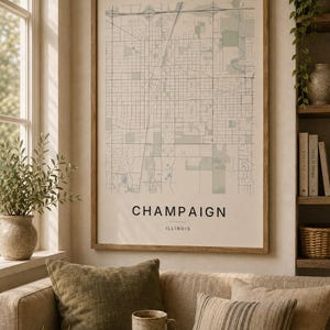Champaign map wall art — Listing image 07 — gallerywall