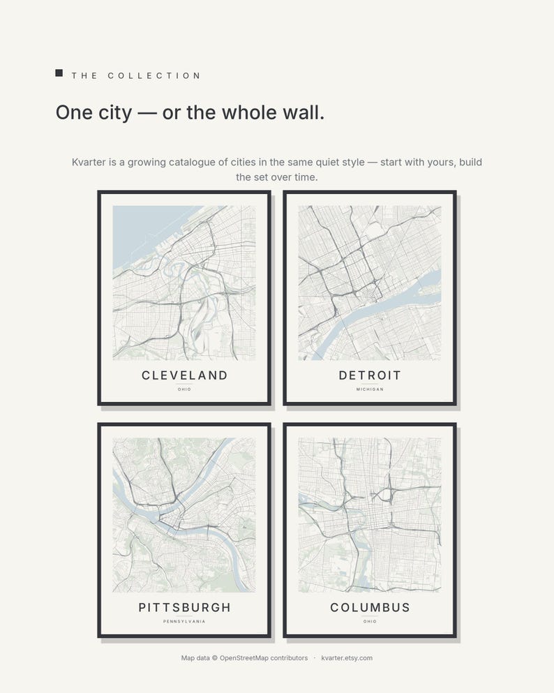 Cleveland map wall art — Listing image 07 — gallerywall